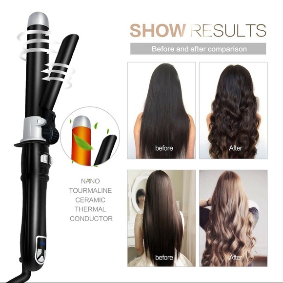 AIKO PRO Auto Spin Ceramic Hair Curler Fast Heat-Up Wavy Rotating Curling Wand - Picture 7 of 8